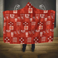 Vintage Hawaiian Quilting Patterns Hooded Blanket Red Style Tribal Fabric Patchwork LT9 - Polynesian Pride