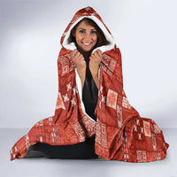 Vintage Hawaiian Quilting Patterns Hooded Blanket Red Style Tribal Fabric Patchwork LT9 - Polynesian Pride