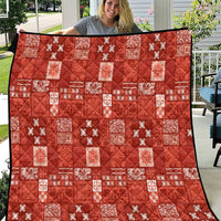 Vintage Hawaiian Quilting Patterns Quilt Red Style Tribal Fabric Patchwork LT9 Red - Polynesian Pride