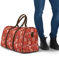 Vintage Hawaiian Quilting Patterns Travel Bag Red Style Tribal Fabric Patchwork LT9 - Polynesian Pride