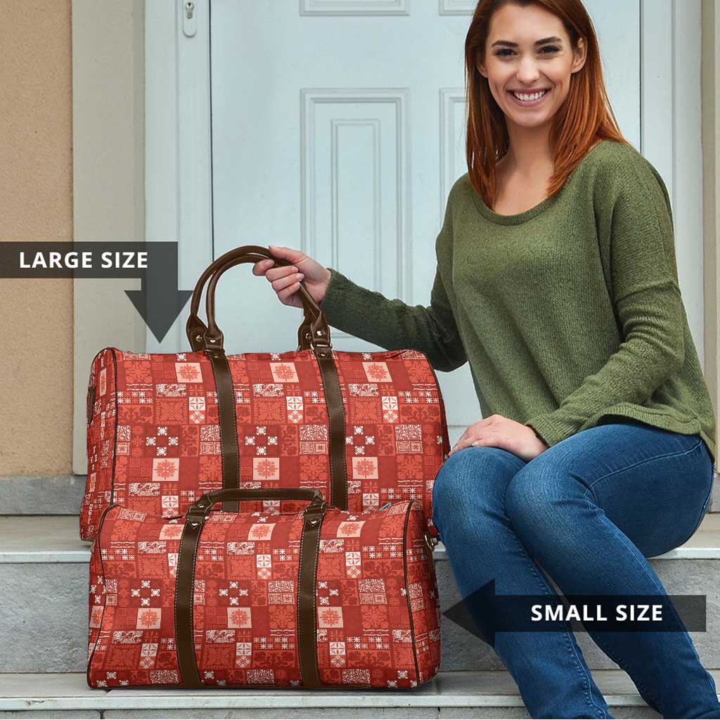 Vintage Hawaiian Quilting Patterns Travel Bag Red Style Tribal Fabric Patchwork LT9 - Polynesian Pride