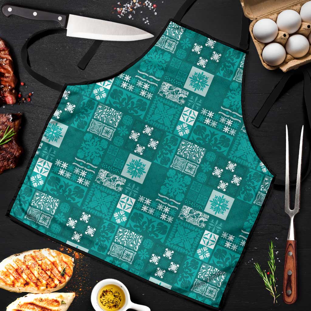 Vintage Hawaiian Quilting Patterns Apron Turquoise Style Tribal Fabric Patchwork LT9 Turquoise - Polynesian Pride