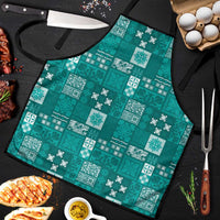 Vintage Hawaiian Quilting Patterns Apron Turquoise Style Tribal Fabric Patchwork LT9 Turquoise - Polynesian Pride