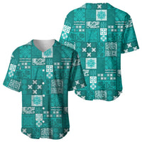 Vintage Hawaiian Quilting Patterns Baseball Jersey Turquoise Style Tribal Fabric Patchwork LT9 - Polynesian Pride