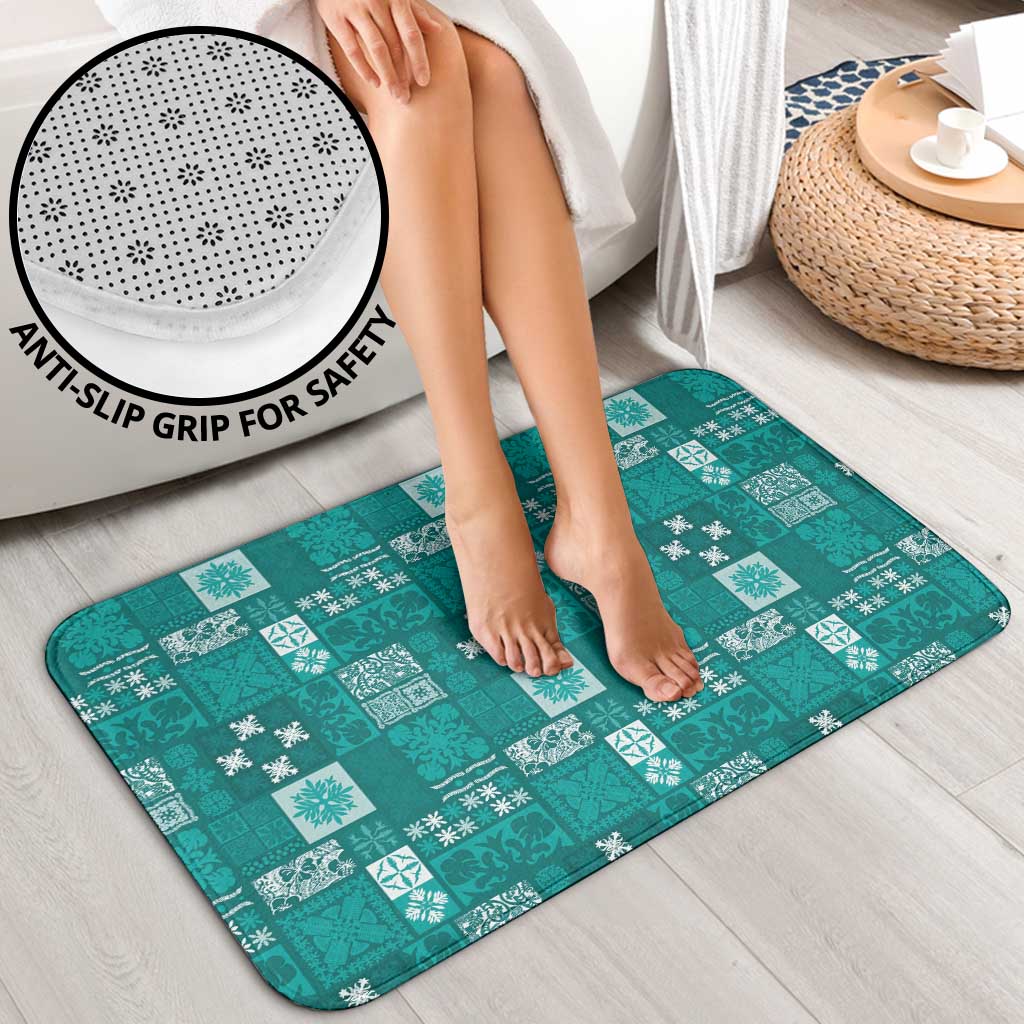 Vintage Hawaiian Quilting Patterns Bathroom Set Turquoise Style Tribal Fabric Patchwork LT9 - Polynesian Pride