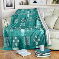 Vintage Hawaiian Quilting Patterns Blanket Turquoise Style Tribal Fabric Patchwork LT9 Turquoise - Polynesian Pride