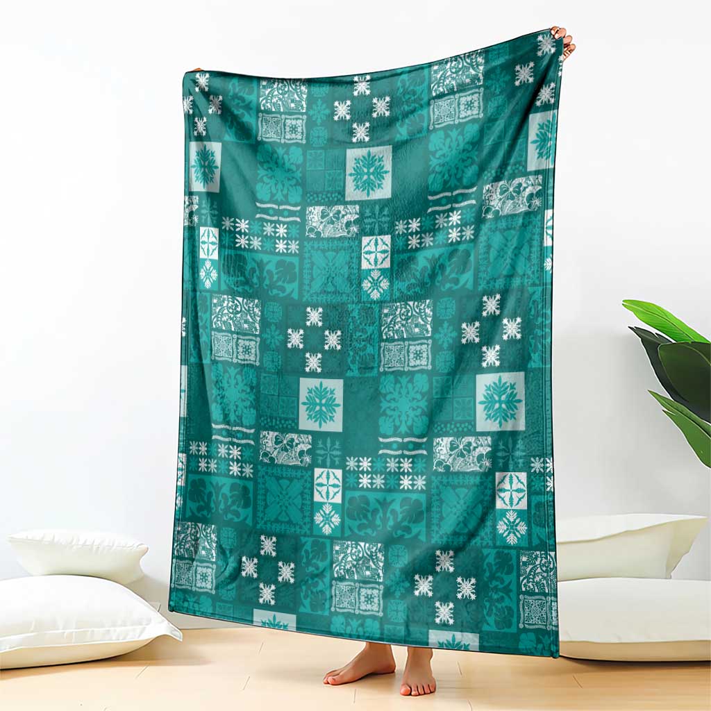 Vintage Hawaiian Quilting Patterns Blanket Turquoise Style Tribal Fabric Patchwork LT9 - Polynesian Pride