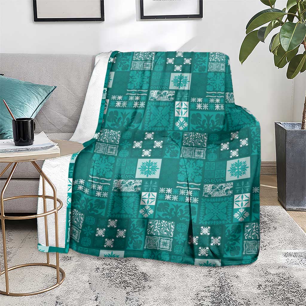 Vintage Hawaiian Quilting Patterns Blanket Turquoise Style Tribal Fabric Patchwork LT9 - Polynesian Pride