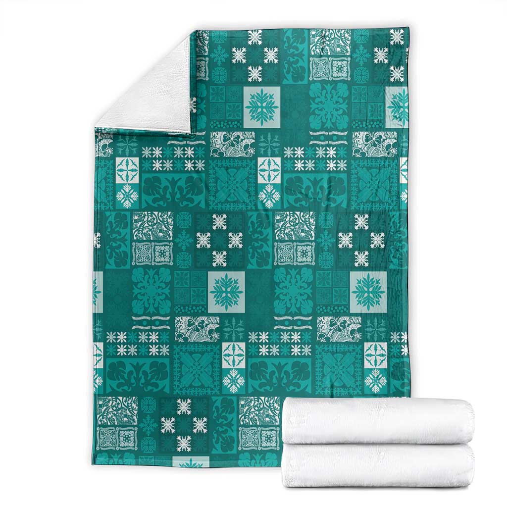 Vintage Hawaiian Quilting Patterns Blanket Turquoise Style Tribal Fabric Patchwork LT9 - Polynesian Pride