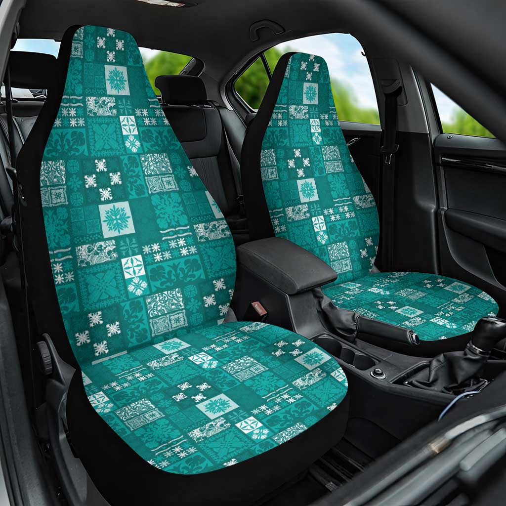Vintage Hawaiian Quilting Patterns Car Seat Cover Turquoise Style Tribal Fabric Patchwork LT9 One Size Turquoise - Polynesian Pride