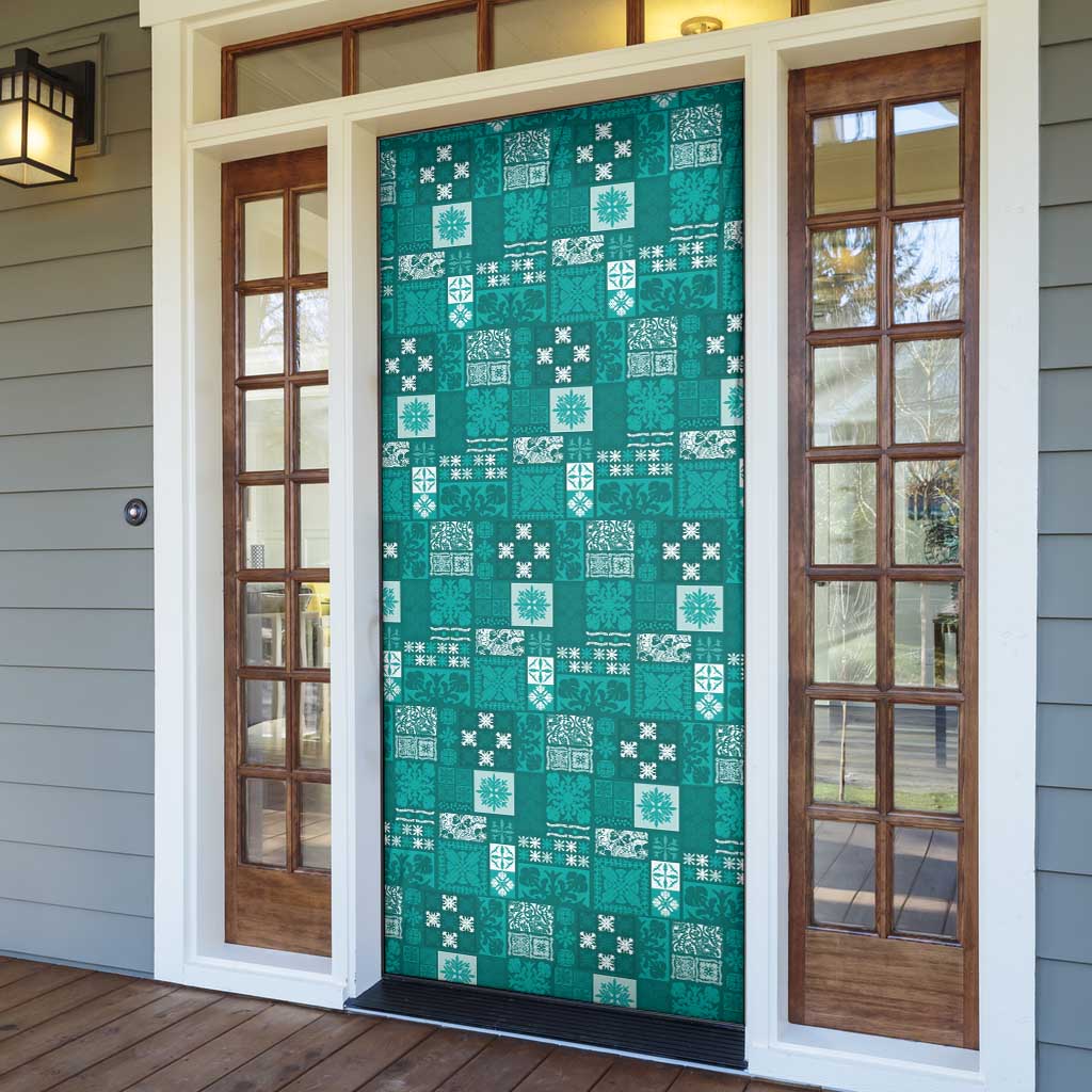 Vintage Hawaiian Quilting Patterns Door Cover Turquoise Style Tribal Fabric Patchwork LT9 - Polynesian Pride