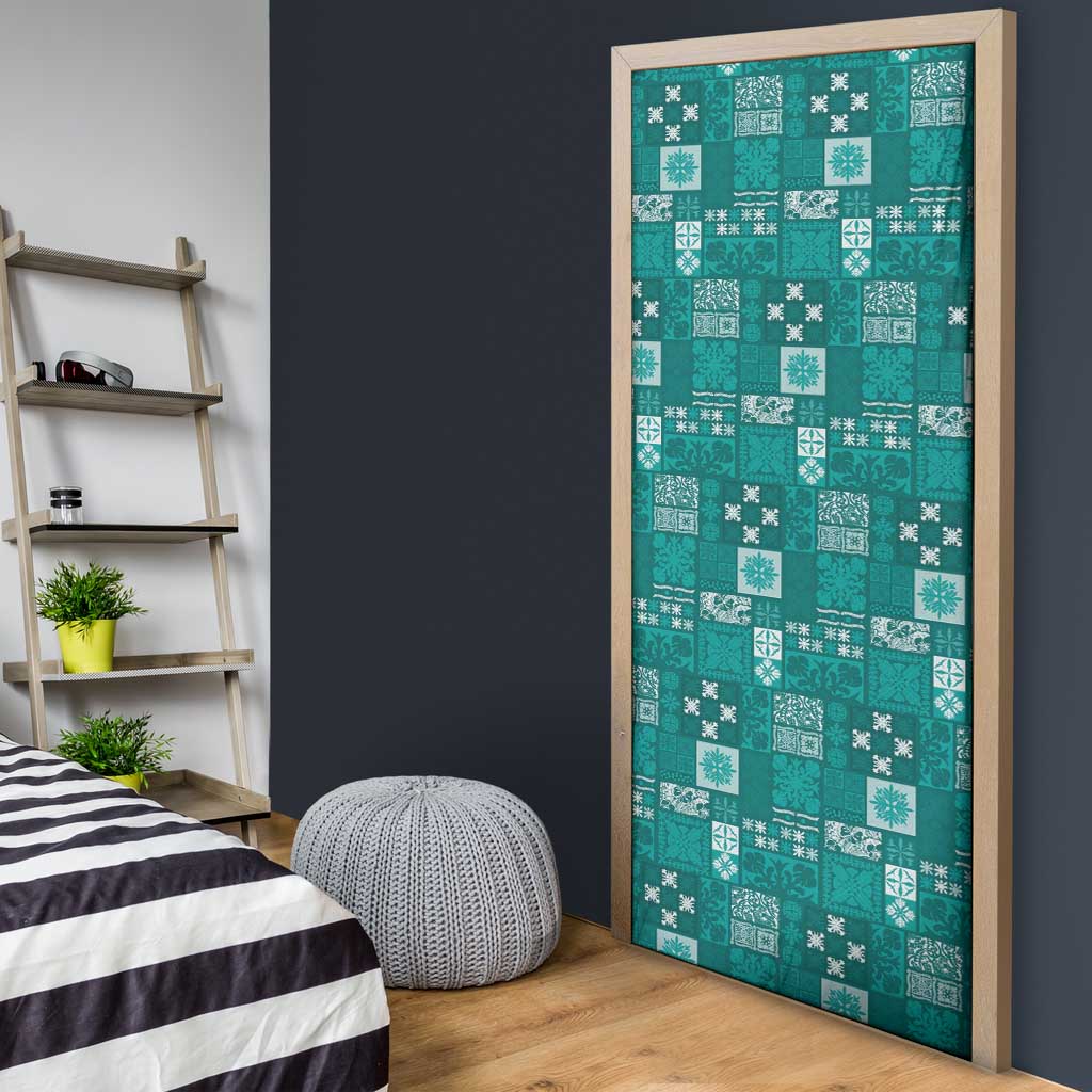 Vintage Hawaiian Quilting Patterns Door Cover Turquoise Style Tribal Fabric Patchwork LT9 - Polynesian Pride