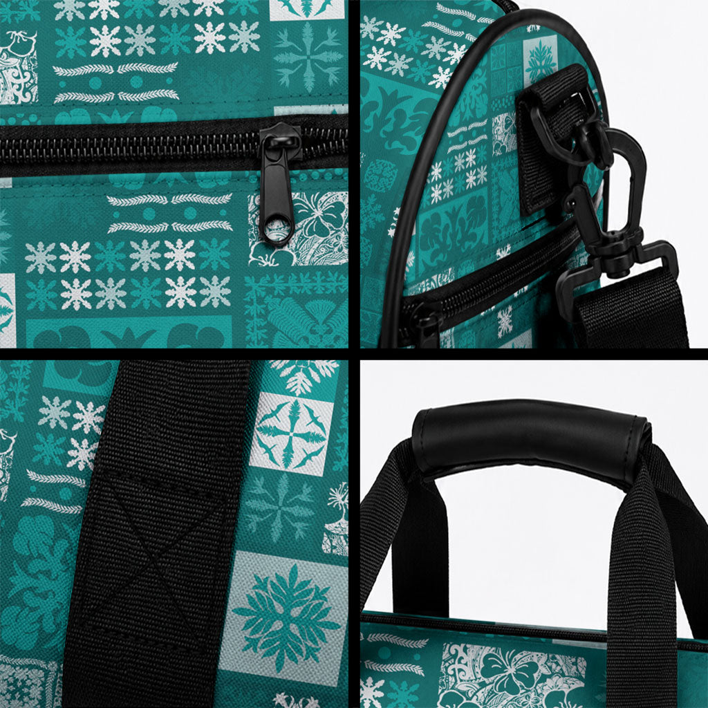 Vintage Hawaiian Quilting Patterns Duffle Bag Turquoise Style Tribal Fabric Patchwork LT9 - Polynesian Pride