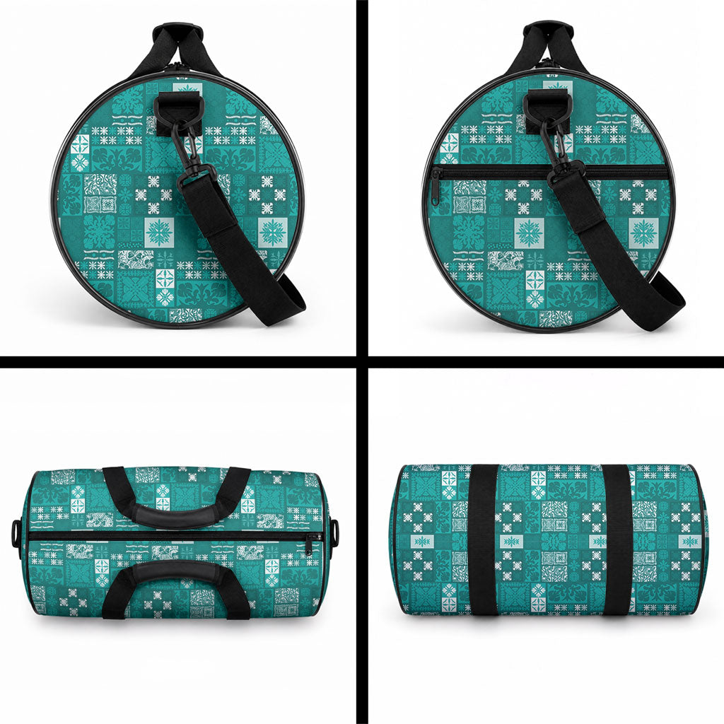 Vintage Hawaiian Quilting Patterns Duffle Bag Turquoise Style Tribal Fabric Patchwork LT9 - Polynesian Pride