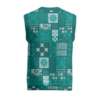 Vintage Hawaiian Quilting Patterns Christmas Knitted V-Neck Vest Turquoise Style Tribal Fabric Patchwork LT9 - Polynesian Pride