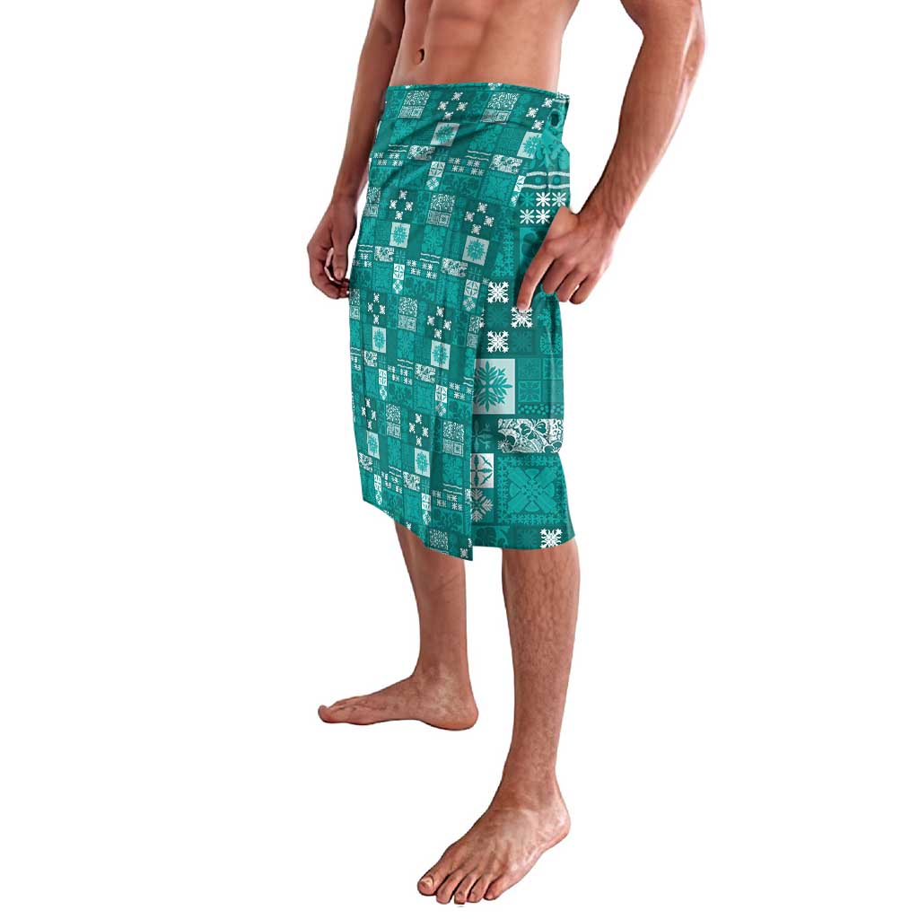 Vintage Hawaiian Quilting Patterns Lavalava Turquoise Style Tribal Fabric Patchwork LT9 - Polynesian Pride
