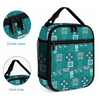 Vintage Hawaiian Quilting Patterns Lunch Bag Turquoise Style Tribal Fabric Patchwork LT9 - Polynesian Pride