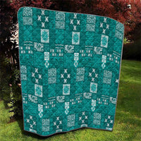 Vintage Hawaiian Quilting Patterns Quilt Turquoise Style Tribal Fabric Patchwork LT9 - Polynesian Pride