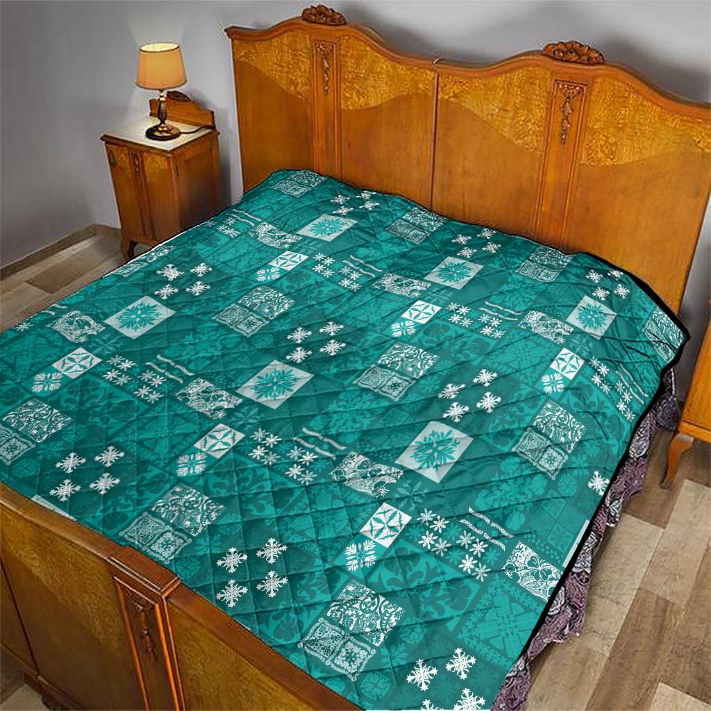 Vintage Hawaiian Quilting Patterns Quilt Turquoise Style Tribal Fabric Patchwork LT9 - Polynesian Pride