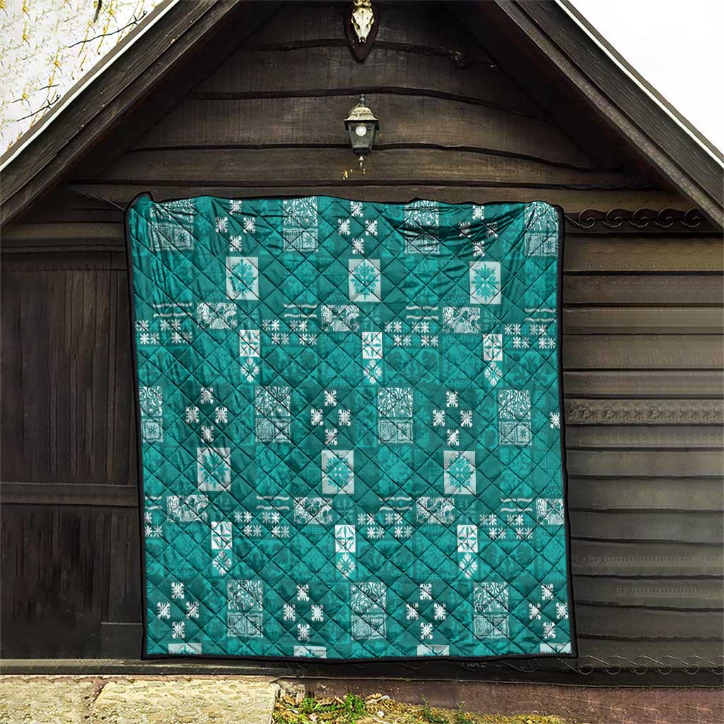 Vintage Hawaiian Quilting Patterns Quilt Turquoise Style Tribal Fabric Patchwork LT9 - Polynesian Pride