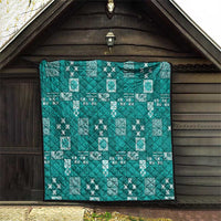 Vintage Hawaiian Quilting Patterns Quilt Turquoise Style Tribal Fabric Patchwork LT9 - Polynesian Pride