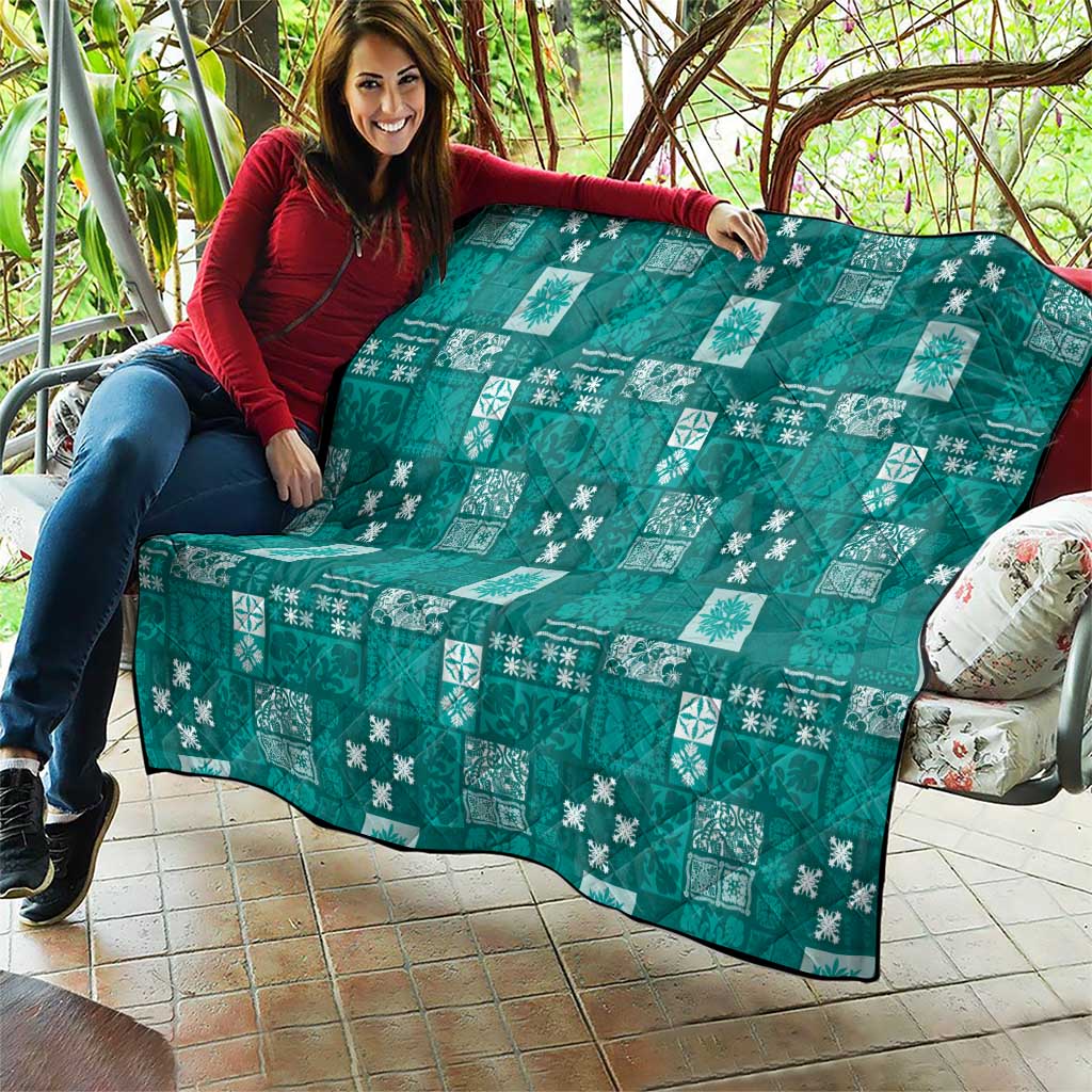 Vintage Hawaiian Quilting Patterns Quilt Turquoise Style Tribal Fabric Patchwork LT9 - Polynesian Pride