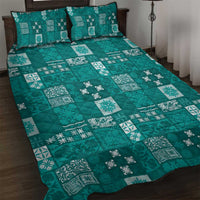 Vintage Hawaiian Quilting Patterns Quilt Bed Set Turquoise Style Tribal Fabric Patchwork LT9 Turquoise - Polynesian Pride