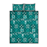 Vintage Hawaiian Quilting Patterns Quilt Bed Set Turquoise Style Tribal Fabric Patchwork LT9 - Polynesian Pride