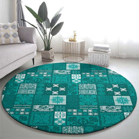 Vintage Hawaiian Quilting Patterns Round Carpet Turquoise Style Tribal Fabric Patchwork LT9 - Polynesian Pride