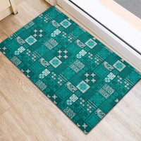 Vintage Hawaiian Quilting Patterns Rubber Doormat Turquoise Style Tribal Fabric Patchwork LT9 - Polynesian Pride