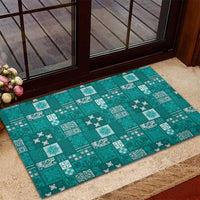 Vintage Hawaiian Quilting Patterns Rubber Doormat Turquoise Style Tribal Fabric Patchwork LT9 - Polynesian Pride