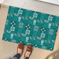 Vintage Hawaiian Quilting Patterns Rubber Doormat Turquoise Style Tribal Fabric Patchwork LT9 - Polynesian Pride