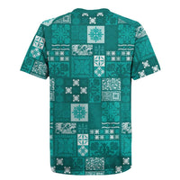 Vintage Hawaiian Quilting Patterns Rugby Jersey Turquoise Style Tribal Fabric Patchwork LT9 - Polynesian Pride