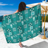 Vintage Hawaiian Quilting Patterns Sarong Turquoise Style Tribal Fabric Patchwork LT9 One Size 44 x 66 inches Turquoise - Polynesian Pride