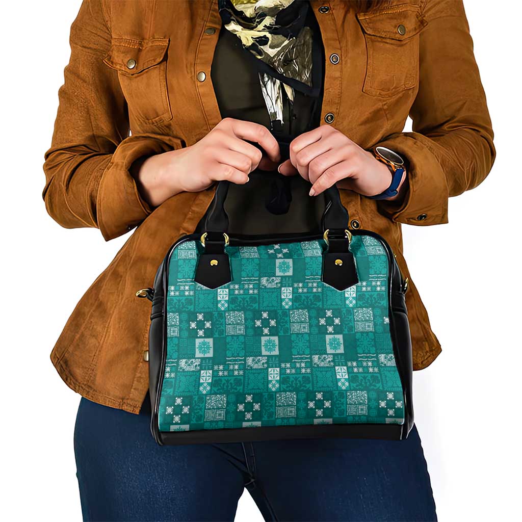 Vintage Hawaiian Quilting Patterns Shoulder Handbag Turquoise Style Tribal Fabric Patchwork LT9 - Polynesian Pride