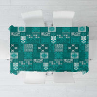 Vintage Hawaiian Quilting Patterns Tablecloth Turquoise Style Tribal Fabric Patchwork LT9 Turquoise - Polynesian Pride