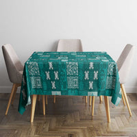 Vintage Hawaiian Quilting Patterns Tablecloth Turquoise Style Tribal Fabric Patchwork LT9 - Polynesian Pride