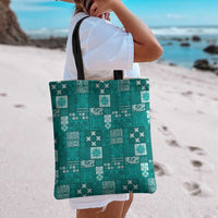 Vintage Hawaiian Quilting Patterns Tote Bag Turquoise Style Tribal Fabric Patchwork LT9 - Polynesian Pride