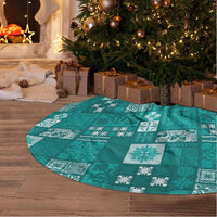 Vintage Hawaiian Quilting Patterns Tree Skirt Turquoise Style Tribal Fabric Patchwork LT9 - Polynesian Pride