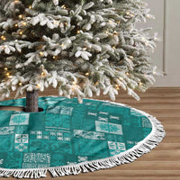 Vintage Hawaiian Quilting Patterns Tree Skirt Turquoise Style Tribal Fabric Patchwork LT9 - Polynesian Pride