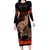 Kangaroo and Kiwi Bird ANZAC Day Custom Long Sleeve Bodycon Dress Soldier Style LT9 Long Dress Black - Polynesian Pride