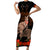 Kangaroo and Kiwi Bird ANZAC Day Custom Short Sleeve Bodycon Dress Soldier Style LT9 Long Dress Black - Polynesian Pride