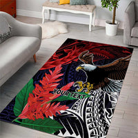American Samoa Bald Eagle Personalized Area Rug Samoa Muamua Le Atua LT9 - Polynesian Pride