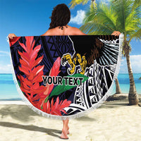 American Samoa Bald Eagle Personalized Beach Blanket Samoa Muamua Le Atua LT9 - Polynesian Pride