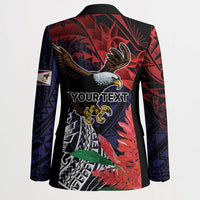 American Samoa Bald Eagle Personalized Blazer Samoa Muamua Le Atua LT9 - Polynesian Pride