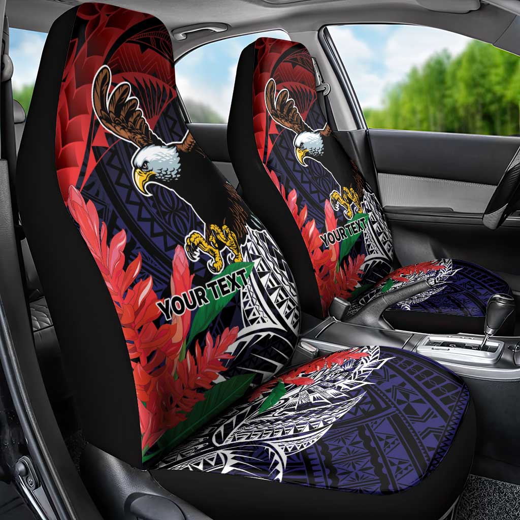 American Samoa Bald Eagle Personalized Car Seat Cover Samoa Muamua Le Atua LT9 - Polynesian Pride