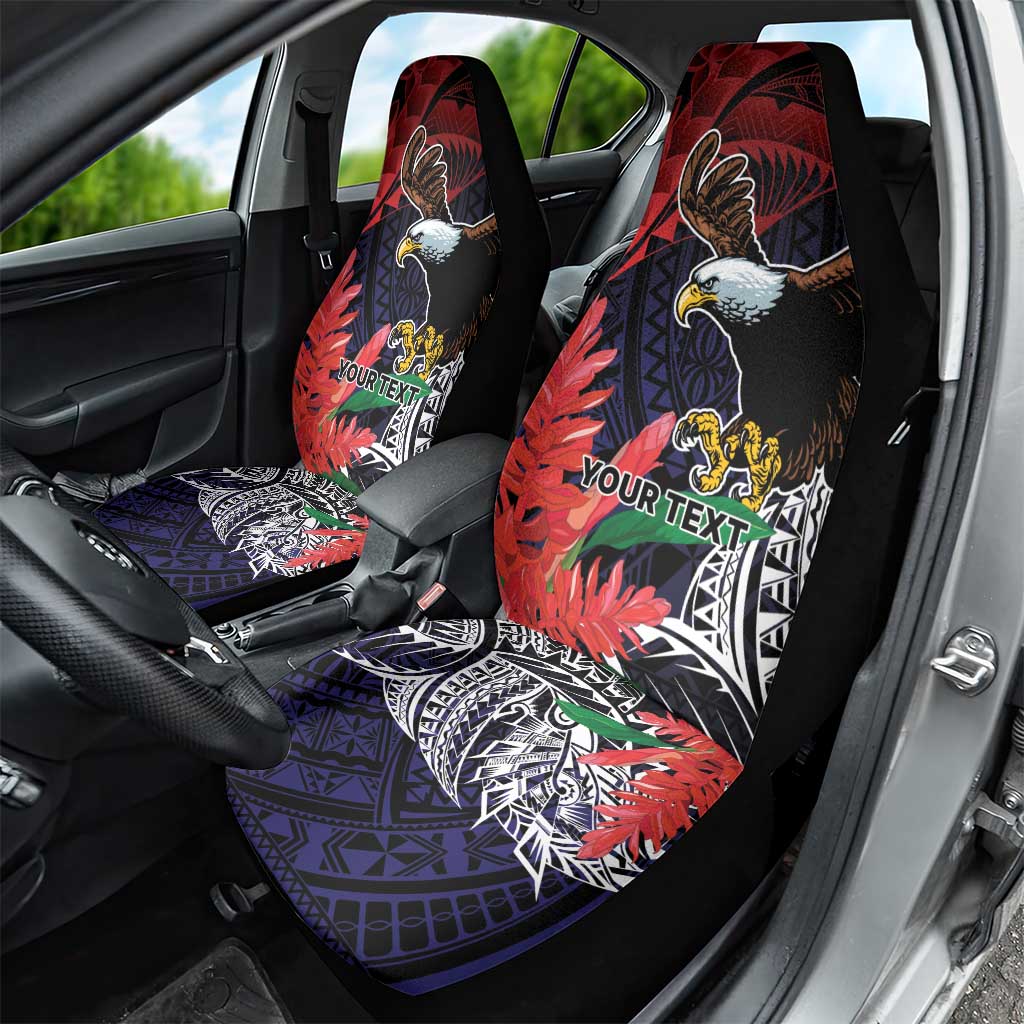 American Samoa Bald Eagle Personalized Car Seat Cover Samoa Muamua Le Atua LT9 - Polynesian Pride