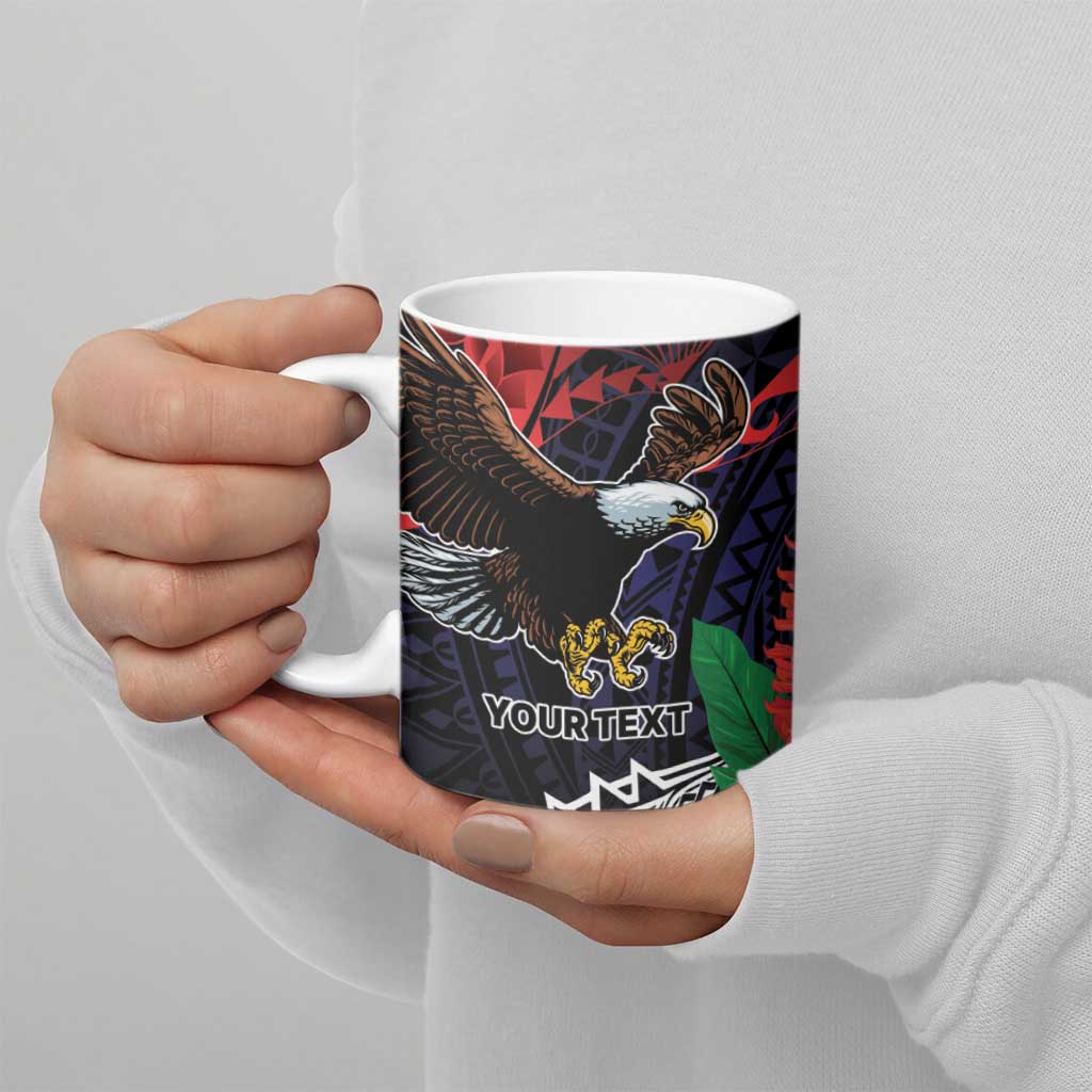 American Samoa Bald Eagle Personalized Ceramic Mug Samoa Muamua Le Atua LT9 - Polynesian Pride