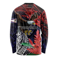 American Samoa Bald Eagle Personalized Long Sleeve Shirt Samoa Muamua Le Atua LT9 - Polynesian Pride