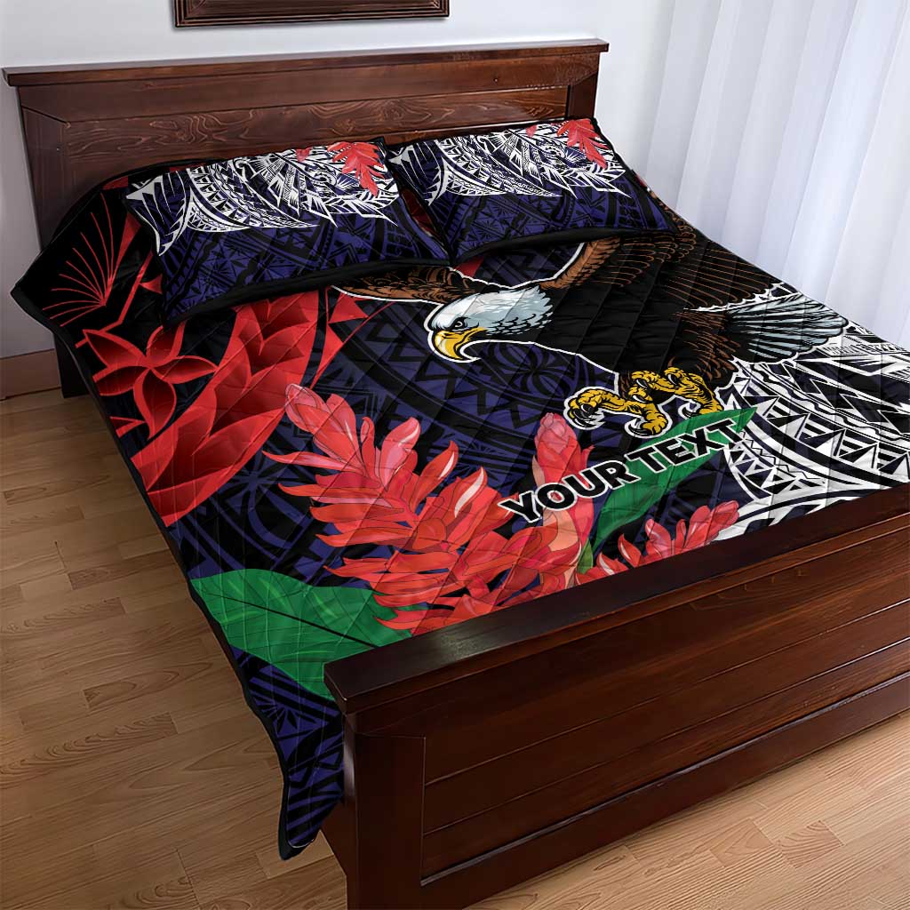 American Samoa Bald Eagle Personalized Quilt Bed Set Samoa Muamua Le Atua LT9 - Polynesian Pride